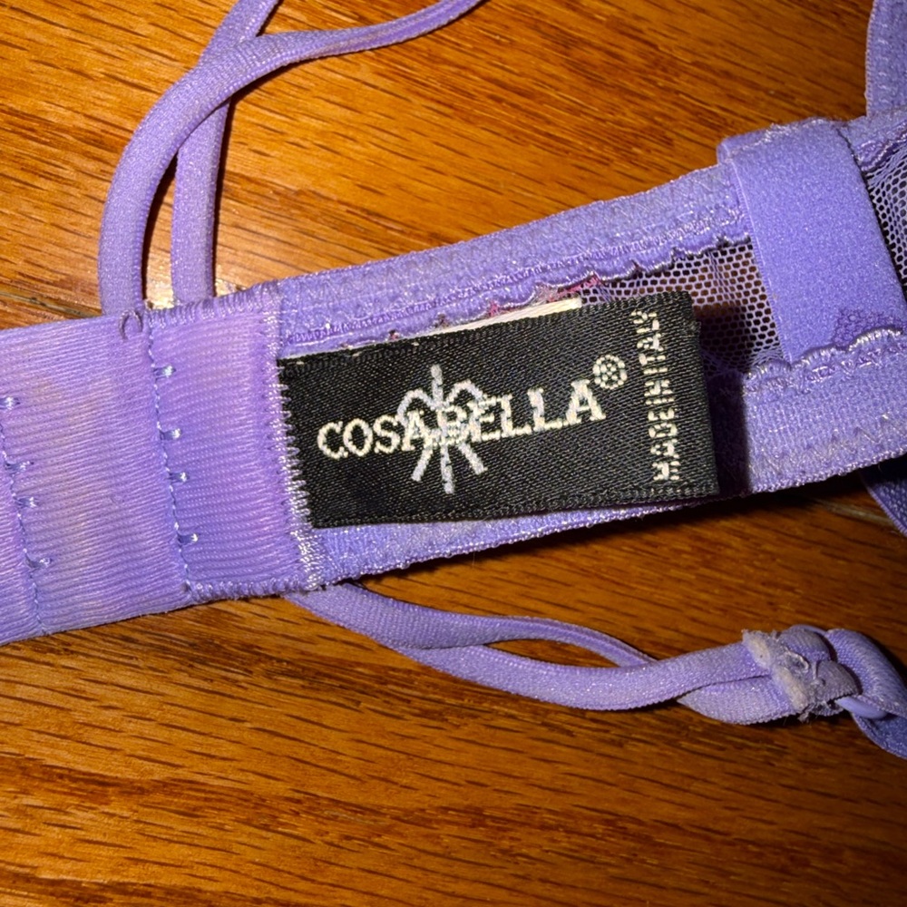 Cosabella Floral Lace Bra - Purple and Pink -size 4 - Picture 5 of 6